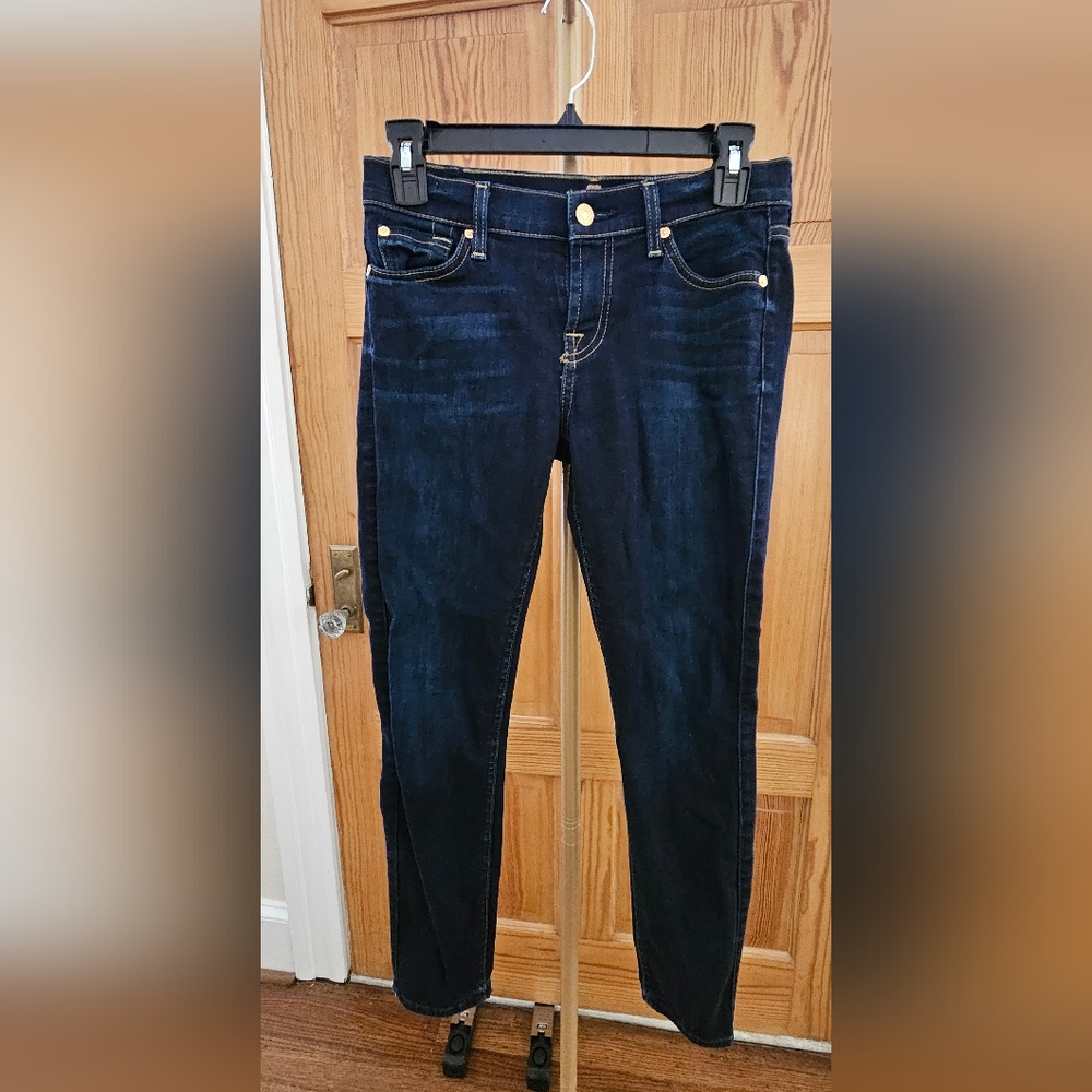 7 for All Mankind Dark Denim Skinny Jean Size 26